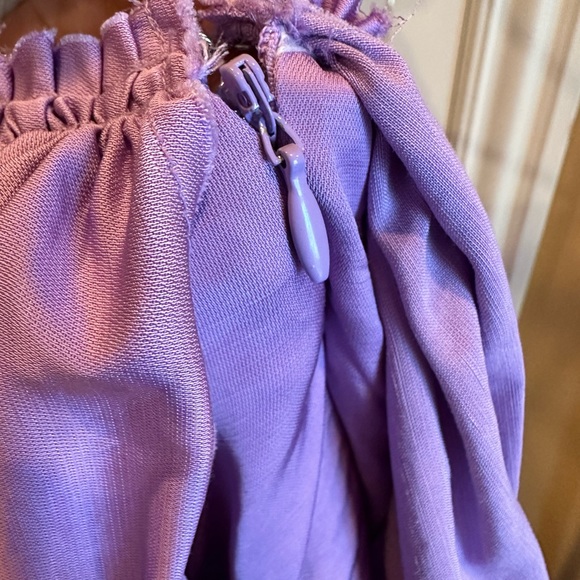 NWT SOLACE LONDON, Layci one-shoulder ruffle shantung lav dress, Sz 4 - Picture 10 of 14